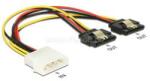 Delock Molex-tápkábel 4 tus csatlakozódugóval > 2 x 15 tus SATA-csatlakozóhüvely, fém, 20 cm (DL85237) (DL85237)