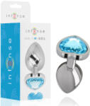 Intense INTENSE - prémium kék szív anal plug, fém, L-es méret