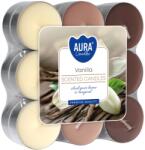 BISPOL Ароматни чаени свещи Bispol Aura - Vanilla, 18 броя (p15-18-67)