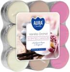 BISPOL Ароматни чаени свещи Bispol Aura - Vanilla-Orchid, 18 броя (p15-18-184)