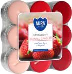 BISPOL Ароматни чаени свещи Bispol Aura - Strawberry, 18 броя (p15-18-73)