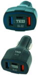 TED Electric Incarcator auto 3x USB: 2x USB-A 3.5A + 1x USB-C Fast Charge 1.8A LZ-368 TED500093 (A0061247) - pcone