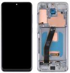 Samsung GH82-31433B Samsung Galaxy S20 5G (keskenyebb akkus verzió) OEM fehér (ezüst) OLED kijelző érintővel kerettel előlap (GH82-31433B)