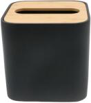 Inter Ceramic Кутия за салфетки или кърпички Inter Ceramic - Нинел, черна-бамбук (72555)