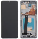 Samsung G988B Galaxy S20 Ultra előlap keret, lcd kijelző és érintőpanel, szürke (Incell, TFT)