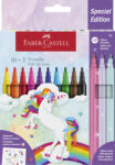 Faber-Castell Filctoll készlet 10+3db glitteres, matricával, unikornisos (554213)