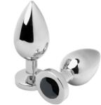 HARD Metalhard Anal Plug Diamond Black Medium 7.62cm