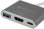 SilverStone Hub USB Silverstone DisplayPort 1.2, HDMI 2.0a USB 3.1 Typ C USB 3.1 Type-A 15cm Argintiu (SST-EP08C)