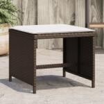 vidaXL Външни табуретки с възглавници 4 бр кафяв 40x40x35 см полиратан (4007486)