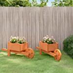 vidaXL Плантери колички 2 бр 47x15x19 см масивна ела (364228)