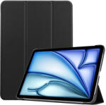  Triple Folding bőrhatású támasztós fliptok Apple iPad Air 13 2024, fekete
