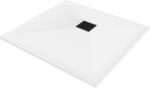 Mexen Mexen, Mexen Stone+ négyzet alakú kompozit fürdőkád 100 x 100 cm, fehér, maskownica fekete - 44101010-B (44101010-B)