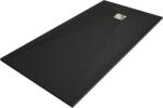 Mexen Mexen, Mexen Stone+ kompozytowy prostokątny brodzik 180 x 80 cm, czarny, zlota maskownica - 44708018-G (44708018-G)