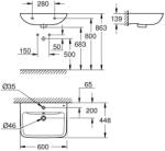 GROHE Gr. 39950000 StartEdge mosdó 60*44, 8cm