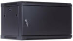 TechSon 600 × 450 mély 4U magas, fali 19"-os rackszekrény, teli ajtó, fekete (rack_tc_60x45x4U_teli) - biztonsagosotthon