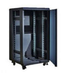 TechSon 600 x 1000 mély 18U magas, álló 19"-os rackszekrény, üveg ajtó, fekete (rack_tc_60x100x18a)