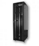 Techson 600 x 800 mély 37U magas, álló 19"-os rackszekrény, üveg ajtó, fekete (rack_tc_60x80x37a)