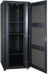 Techson 600 x 600 mély 22U magas, álló 19"-os rackszekrény, perforált ajtó, fekete (rack_tc_60x60x22u_perf)