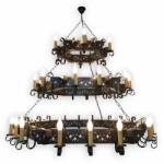 LemnLights Candelabru fabricat manual din lemn pictat Queen 36L (WOOD-QU-SP36 pictat fara abajur)