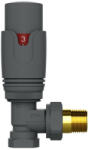 NERO Termosztatikus radiátor sarok szelep - 1/2" - TRCD10A-G (szürke) (TRCD10A-G)