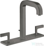 Hansgrohe AXOR CITTERIO 3 üléses mosdó csaptelep dekorlappal és rövid kifolyóval DN15, automata leeresztővel, szálcsiszolt fekete króm 39136340 (39136340)