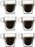 KRASINO Set 6 cani espresso Altmore, sticla borosilicat, pereti dubli, 80 ml