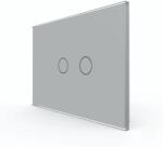 LIVOLO Intrerupator Dublu cu Touch LIVOLO din Sticla - Standard Italian - culoare gri