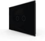 LIVOLO Intrerupator Dublu cu Touch LIVOLO din Sticla - Standard Italian - culoare negru