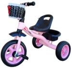 PITT Tricicleta cu pedale pentru copii, maxim 35 kg, 2 cosulete de depozitare, cadru otel, roti spuma EVA, roz