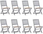 vidaXL Scaune pliabile de exterior cu perne, 8 buc. , lemn masiv acacia (3078293) - comfy