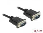 Delock Sub-D9-es, RS-232 soros kábel, apa-apa, 0, 5 m (DL86612) (DL86612)