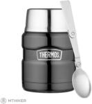 Thermos Ételtermosz csészével és összecsukható kanállal, 470 ml, metallic grey