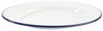 APS Emaille lapos tányér, fehér/kék, magasság: 20 mm, ø: 260 mm