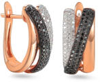 Heratis Forever Ragyogó fülbevaló fekete gyémánttal, rozé arannyal IZBR824RN