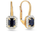 Heratis Forever 0, 61 ct zafír fülbevaló Irma gyémánttal, sárga arany IZBR582YN