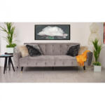  Canapea Glamour 219x84x81 cm Rabatabila Catifea Light Grey (C84-9232) Canapea