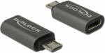 Delock Адаптер Delock, USB 2.0, Micro-B мъжко - USB Type-C женско, Черен