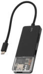 USE Home USBHUB6 dokkoló állomás, 4K HDMI, egér, billentyűzet, TF/microSD, SD, USB tároló, merevlemez, ~100 W PD, plug & play, LED visszajelzés