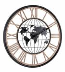 Bizzotto Ceas perete lemn natur otel negru Ticking 70x5 cm (0182150)