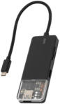 Somogyi Elektronic USBHUB6 dokkoló állomás, 4K HDMI, egér, billentyűzet, TF/microSD, SD, USB tároló, merevlemez, ~100 W PD, plug & play, LED visszajelzés (USBHUB6) - elektrikstore