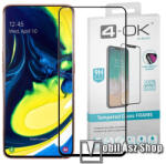 Blautel 4-OK előlap védő karcálló edzett üveg - FEKETE - 3D, 9H, a teljes felületén tapad, a teljes képernyőt védi - SAMSUNG Galaxy A80 (SM-A805F) - PRFA80 (PRFA80)