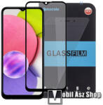 Mocolo előlap védő karcálló edzett üveg - FEKETE - 9H, 0, 3mm, A teljes kijelzőt védi, a teljes felületén tapad - SAMSUNG Galaxy A03s / A02s