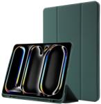  LEATHER Capac cu balamale pentru Apple iPad Pro 11 2024 / M5 2025 verde închis