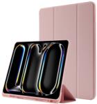  LEATHER Capac cu balamale pentru Apple iPad Pro 11 2024 / M5 2025 roz deschis