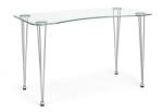 Bizzotto Birou Rondo blat sticla transparenta picioare crom 120x60x74 cm (0730634)
