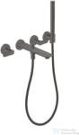 Hansgrohe AXOR CITTERIO C falsík alatti kádtöltő csaptelep zuhanyszettel, rombuszmetszéses fogantyúval, alaptest nélkül, szálcsiszolt fekete króm 49481340 (49481340)