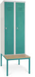 Rauman Fém szekrény paddal, 60 x 85 x 185 cm, csavaros zár, zöld - ral 6033