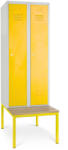 Rauman Fém szekrény paddal, 60 x 85 x 185 cm, hengerzár, sárga - ral 1023