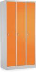 Rauman Fém szekrény - 3 szakasz, 90 x 50 x 180 cm, csavaros zár, narancs - ral 2004