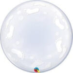 Qualatex Deco Bubble lufi 24" 61cm krisztálytiszta, átlátszó, Footprint, baba talpak (LUFI168652)